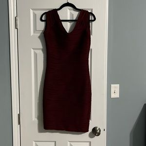 Maroon stretchy bodycon dress
